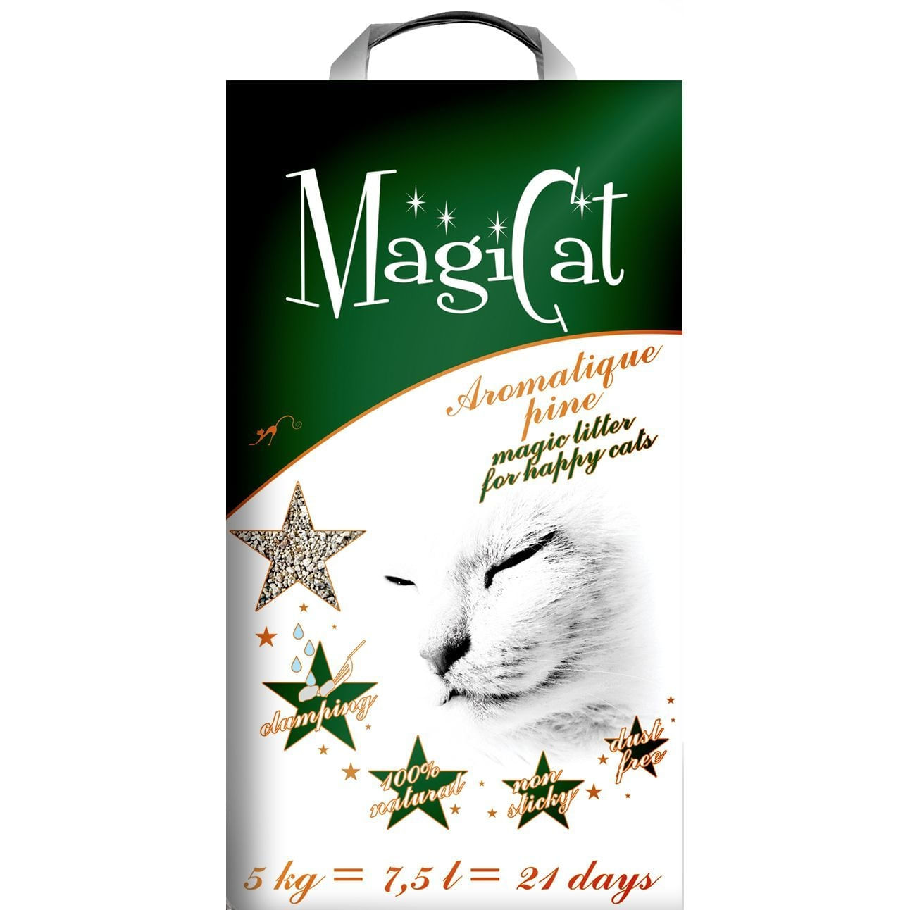 MAGICAT, Pin, așternut igienic pisici, granule, bentonită, aglomerant, neutralizare mirosuri, 5kg - 1 | YEO