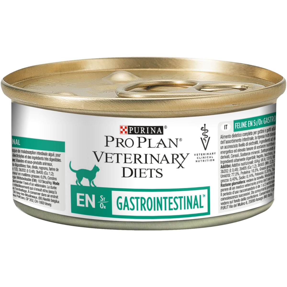 PURINA Pro Plan Veterinary Diets Gastrointestinal Mousse, dietă veterinară pisici, conservă hrană umedă, afecțiuni digestive, 195g