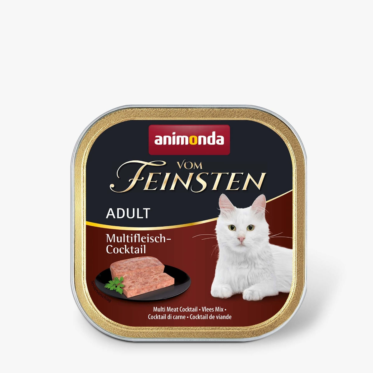 VOM FEINSTEN Multi Cocktail, Vită, Pui, Curcan, Iepure și Miel, tăviță hrană umedă fără cereale pisici, apetit capricios, (pate), 100g