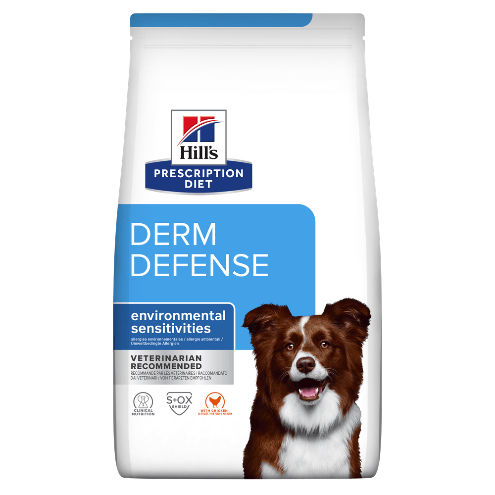 HILL\'S Prescription Diet Derm Defense, Pui, dietă veterinară câini, hrană uscată, afecțiuni dermatologice HILL\'S Prescription Diet Derm Defense, Pui, dietă veterinară câini, hrană uscată, piele & blana, 12kg