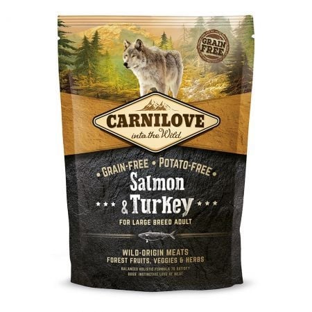 CARNILOVE Adult L-XL, Somon și Curcan, hrană uscată fără cereale câini, 1.5kg - 1 | YEO