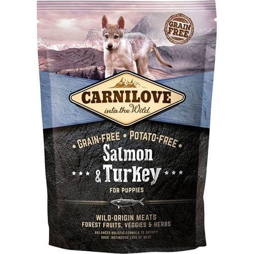 CARNILOVE Junior S-XL, Somon și Curcan, hrană uscată fără cereale câini junior, 1.5kg - 1 | YEO