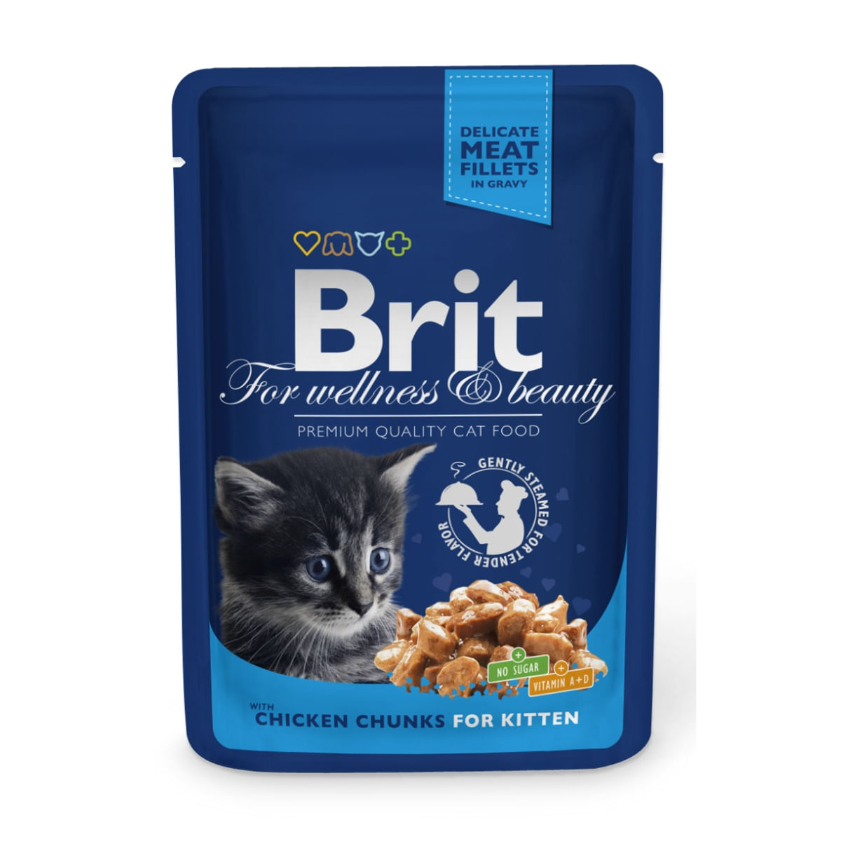 BRIT Premium Kitten, Pui, plic hrană umedă pisici junior, (în sos), 100g - 1 | YEO