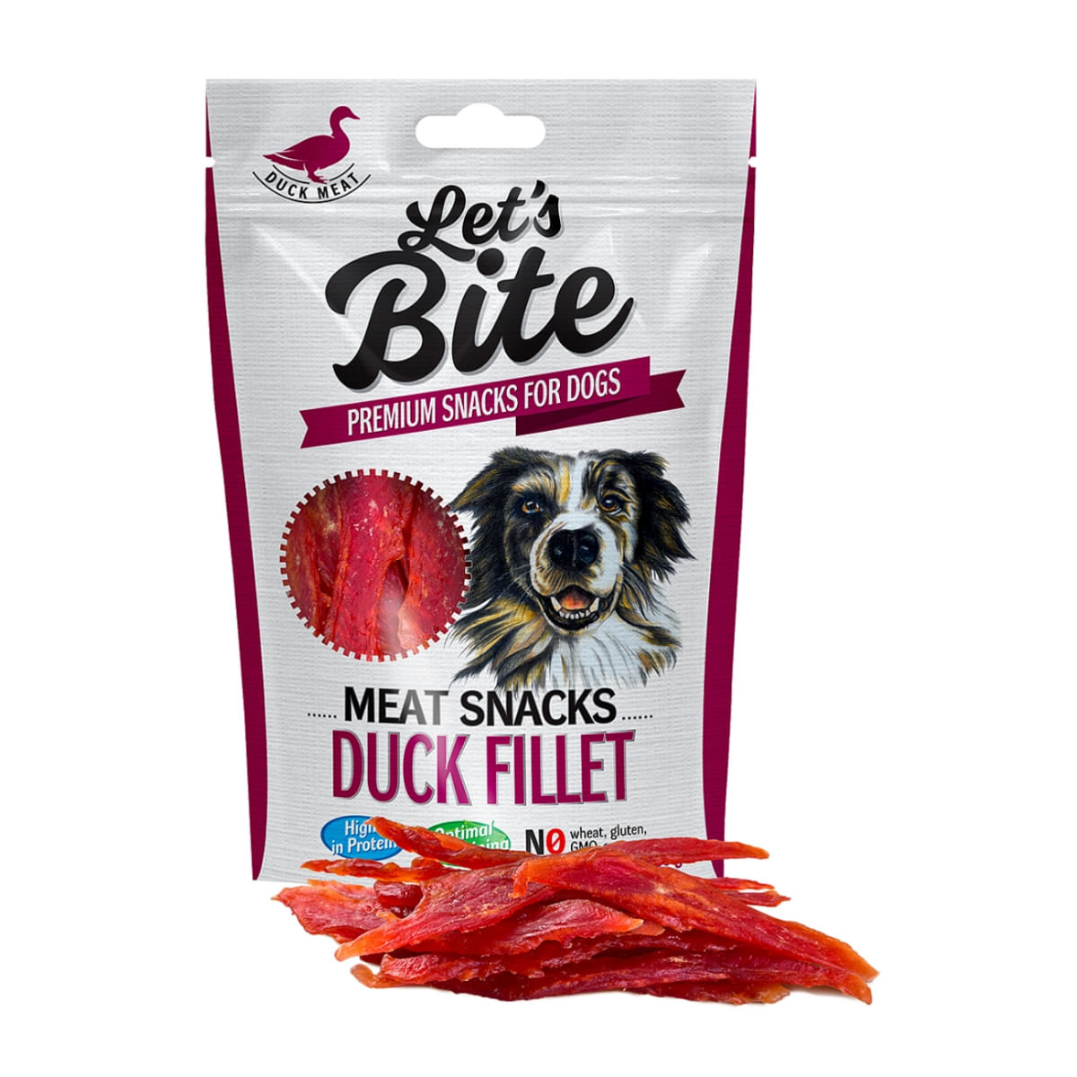 BRIT Let\'s Bite Meat Snacks Duck Fillet, Rață, recompense monoproteice fără cereale câini, file deshidratat, 300g - 1 | YEO