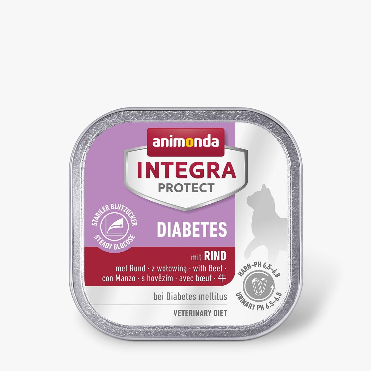 INTEGRA PROTECT Diabetes, Vită, dietă veterinară, tăviță hrană umedă fără cereale pisici, diabet, (în aspic), 100g