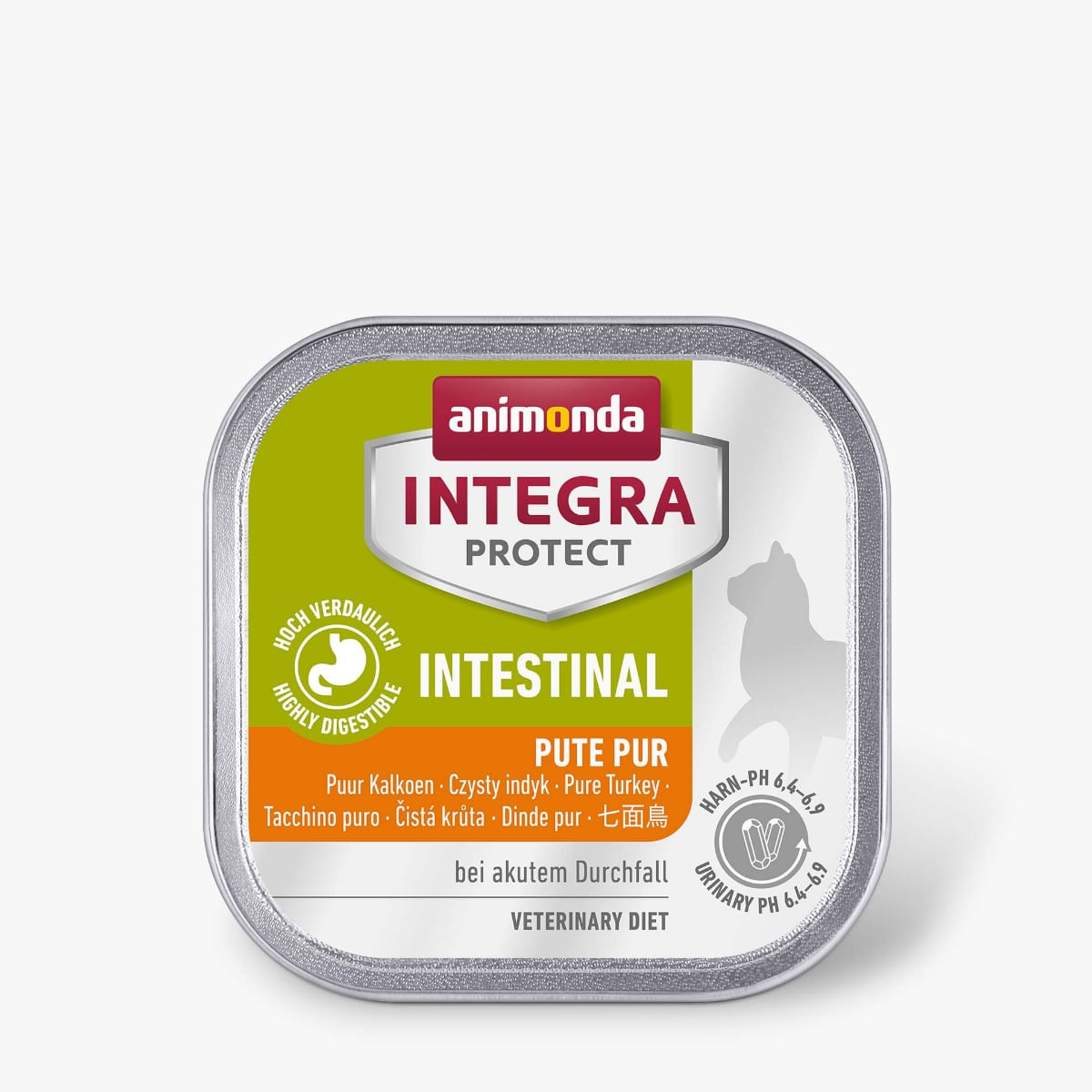 INTEGRA PROTECT Intestinal, Curcan, dietă veterinară, tăviță hrană umedă conținut redus cereale pisici, sistem digestiv, (în aspic), 100g - 1 | YEO