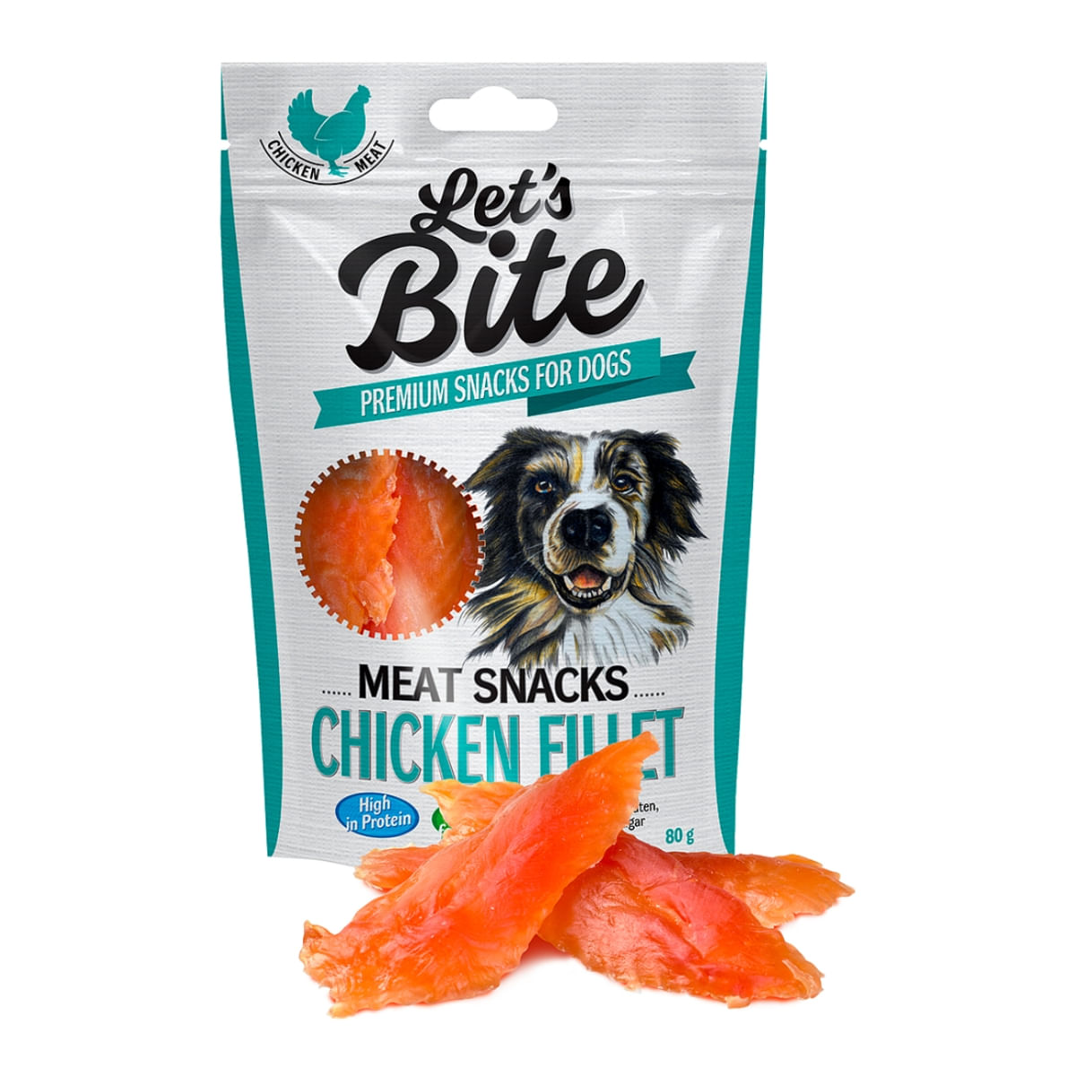 BRIT Let\'s Bite Meat Snacks Chicken Fillet, Pui, recompense monoproteice fără cereale câini, file deshidratat, 300g - 1 | YEO