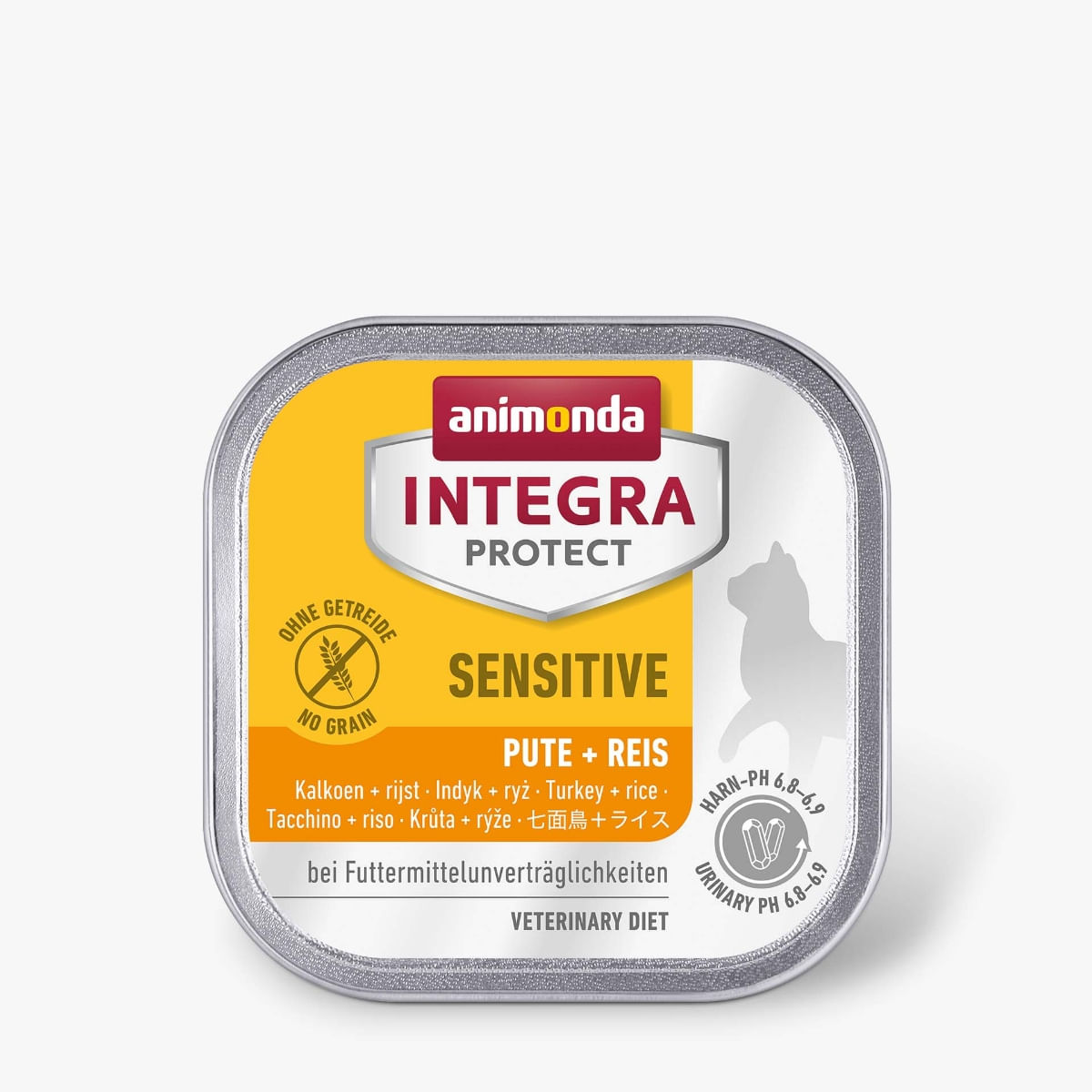 INTEGRA PROTECT Sensitive, Curcan și Orez, dietă veterinară, tăviță hrană umedă pisici, alergii, sistem digestiv, (în aspic), 100g