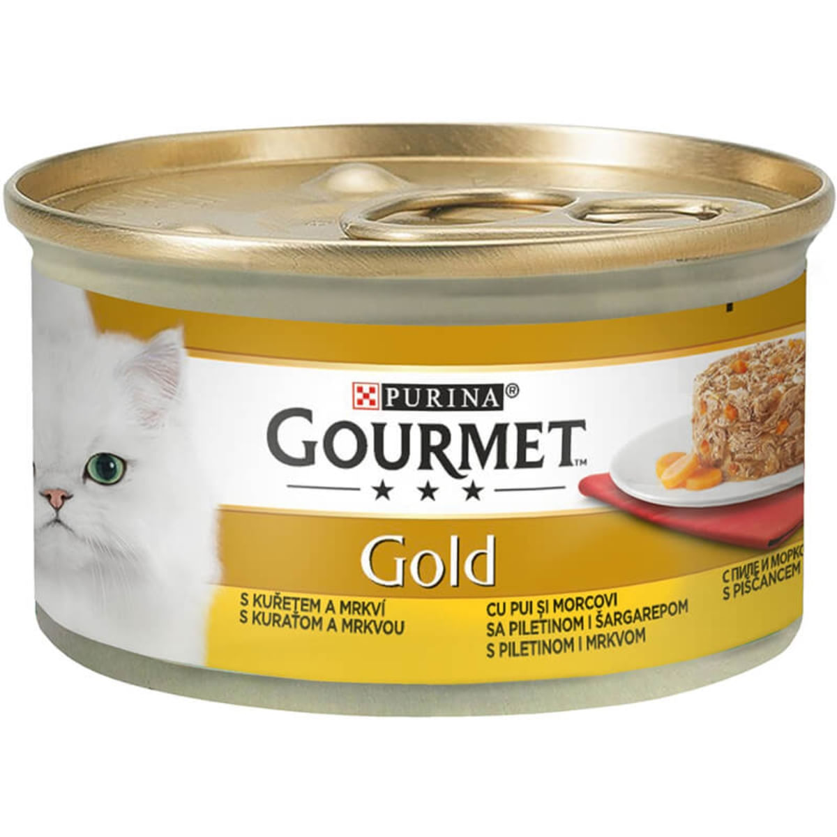 PURINA Gourmet Gold Savoury Cake, Pui cu Morcov, conservă hrană umedă pisici, (bucăți de carne), 85g - 2 | YEO