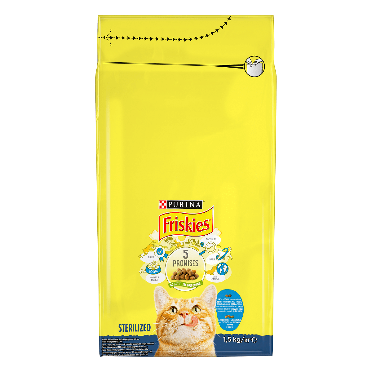 PURINA Friskies Adult Sterilised, Somon cu Legume, hrană uscată pisici sterilizate, 1.5kg - 1 | YEO