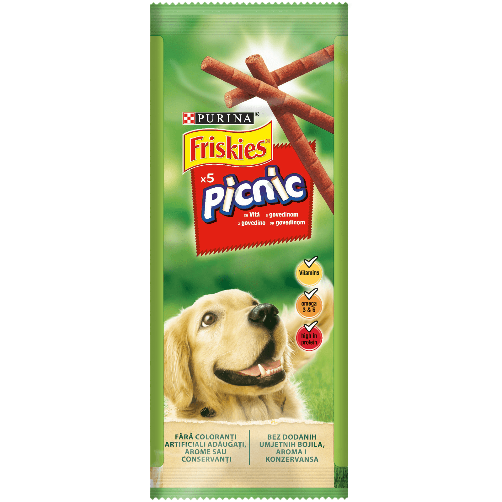 PURINA Friskies Picnic, Vită, recompense câini, batoane, 42g