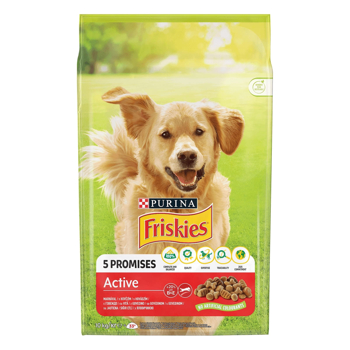 PURINA Friskies Adult Active, Vită, hrană uscată câini, activitate intensă, 10kg