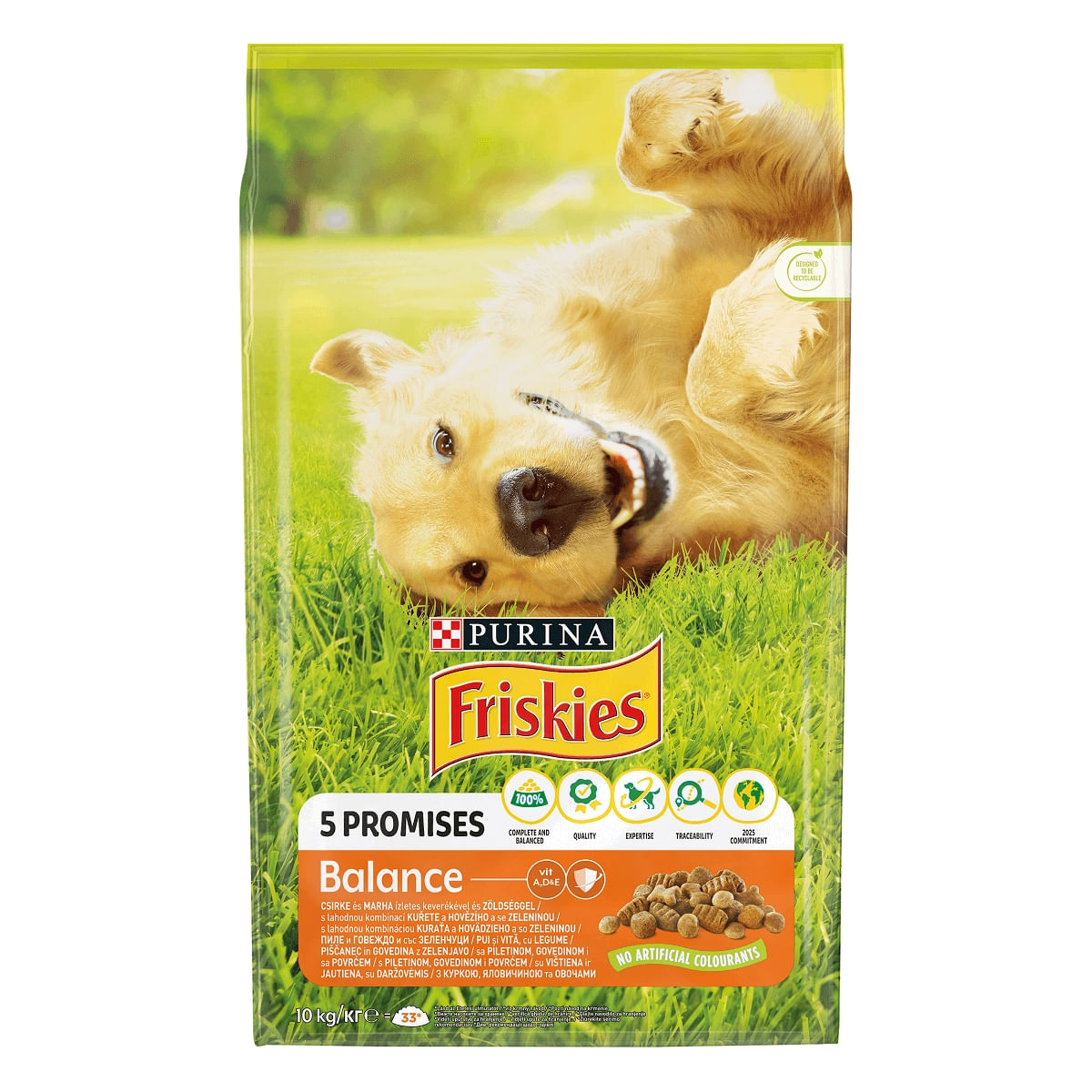 PURINA Friskies Adult Balance, Pui cu Legume, hrană uscată câini, 10kg