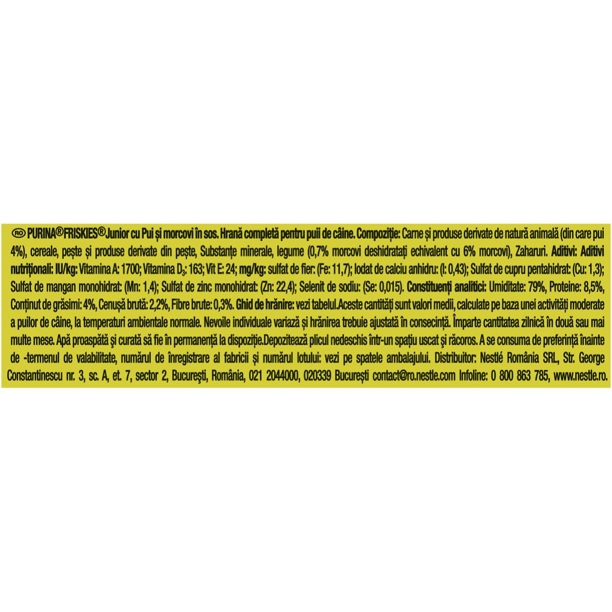 PURINA Friskies Junior, Pui cu Morcov, multipack plic hrană umedă câini, (în sos), 100g x 4