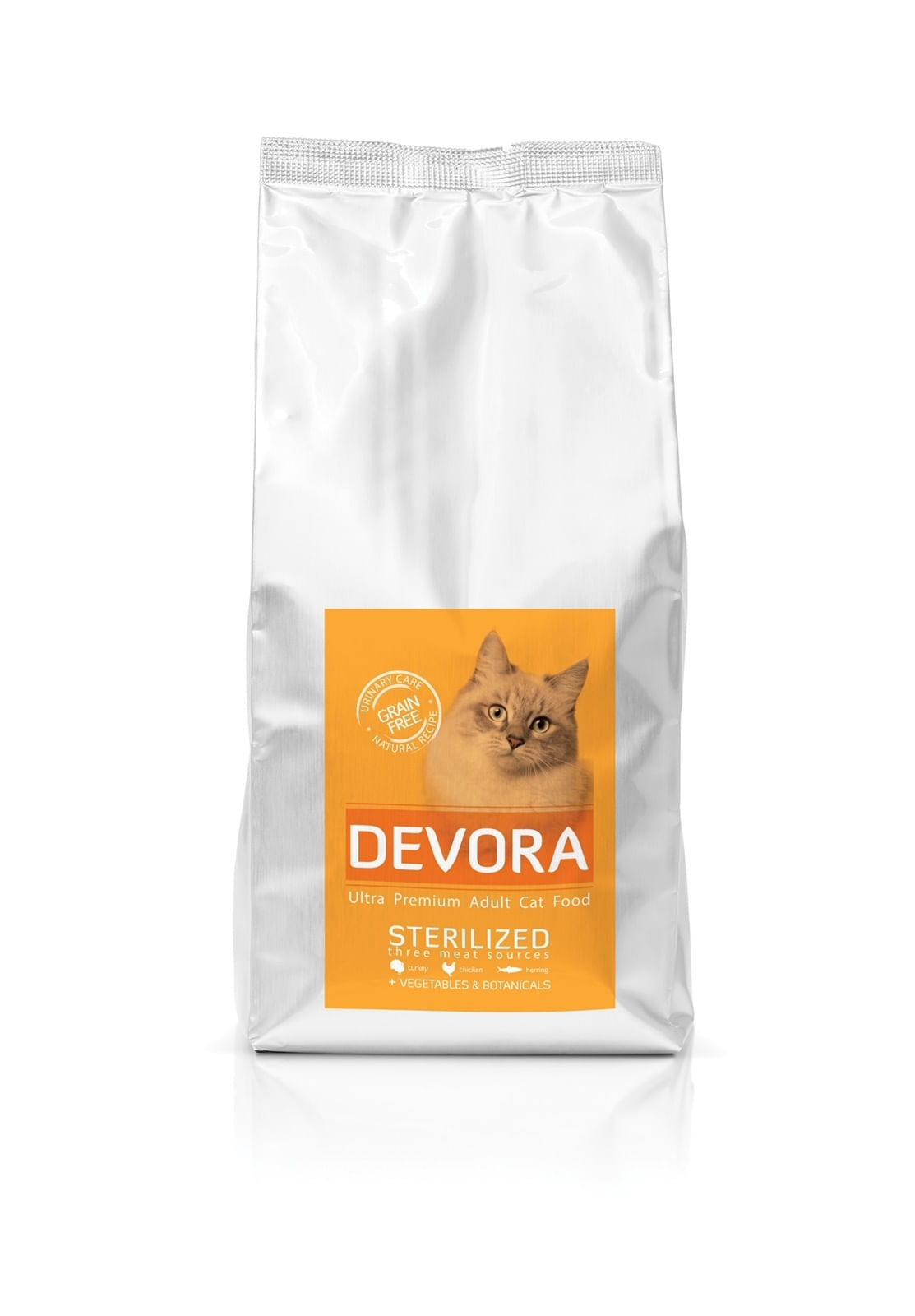 Devora Cat Grain Free Sterilized cu Curcan, Pui si Hering Devora Cat Grain Free Sterilizat cu Curcan, Pui si Hering, 7.5 kg