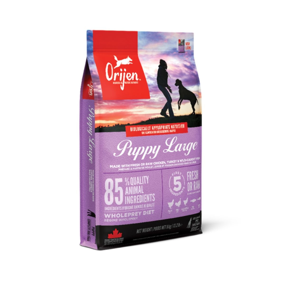 ORIJEN Puppy Large, hrană uscată fără cereale câini junior ORIJEN Puppy Large Breed, L-XL, Pui și Curcan, hrană uscată fără cereale câini junior, 11.4kg - 1 | YEO