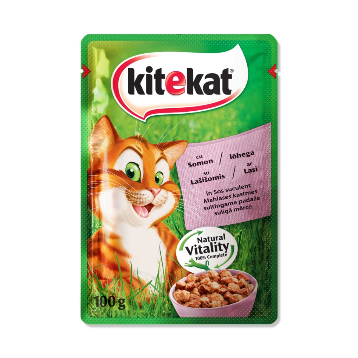 KITEKAT Natural Vitality, Somon, plic hrană umedă pisici, (în sos), 100g