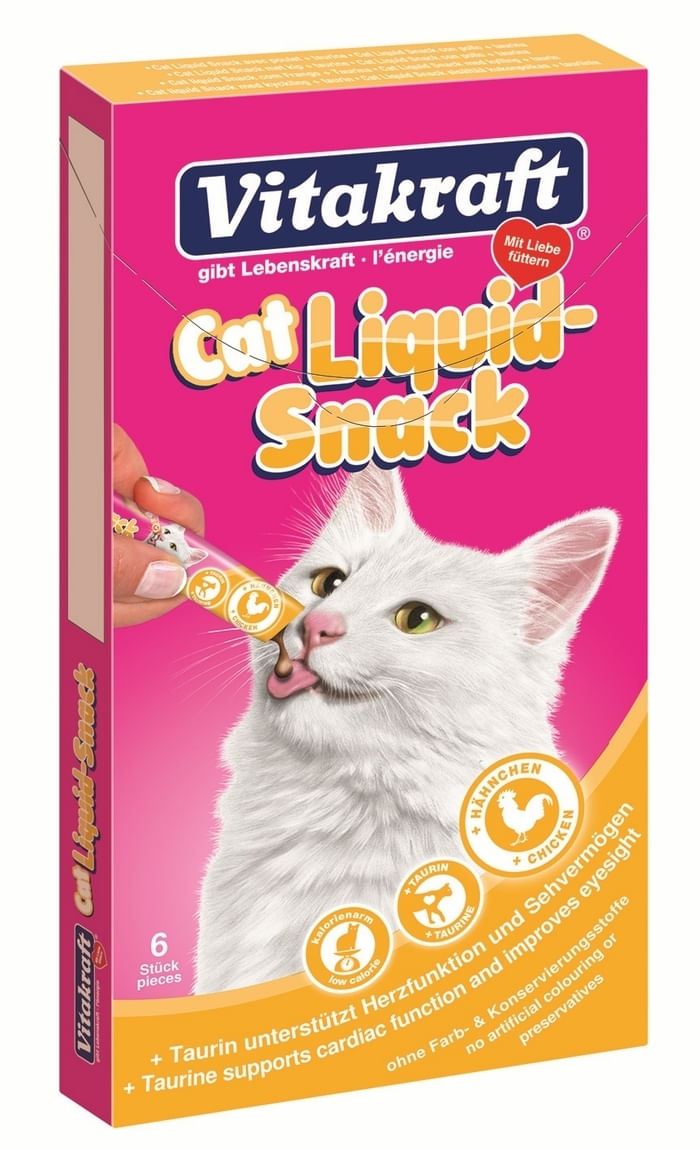 Vitakraft Cat Snack Lichid Pui, 6 x 15 g