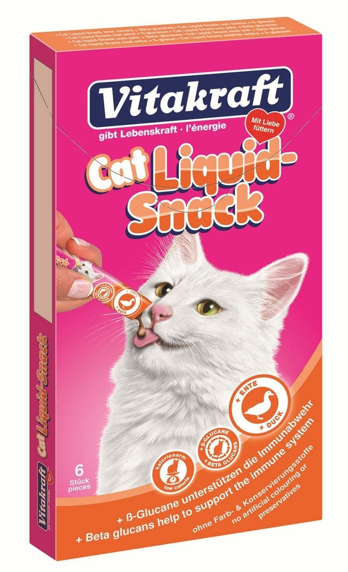 Snack Vitakraft Cat Liquid Rata si Beta Glucan, 6x15 g