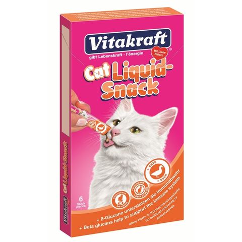 Snack Vitakraft Cat Liquid Rata si Beta Glucan, 6x15 g