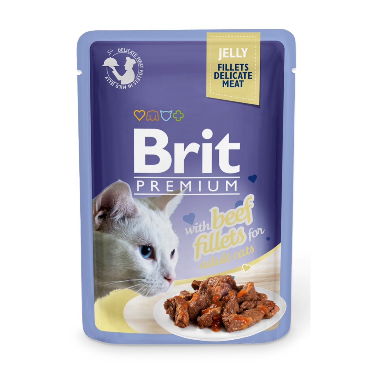 BRIT Premium, File Vită, plic hrană umedă pisici, (în aspic), 85g - 1 | YEO