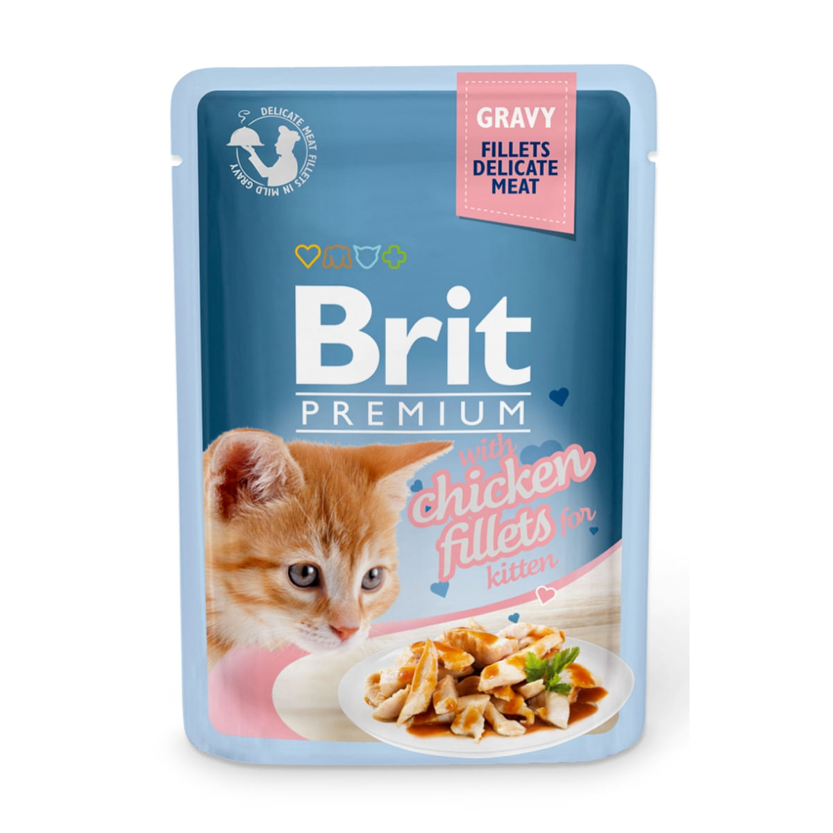 BRIT Premium Kitten, File Pui, plic hrană umedă pisici junior, (în sos), 85g - 1 | YEO