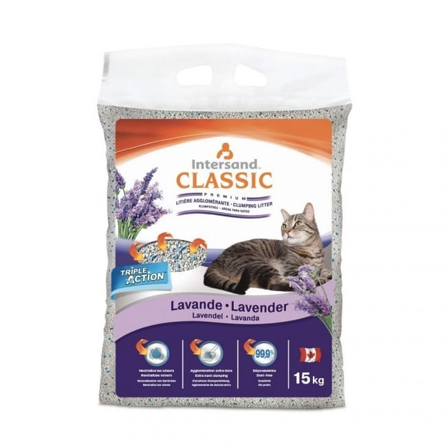 EXTREME CLASSIC Intersand, Lavanda, așternut igienic pisici, granule, bentonită, aglomerant, fără praf, 14kg - 1 | YEO