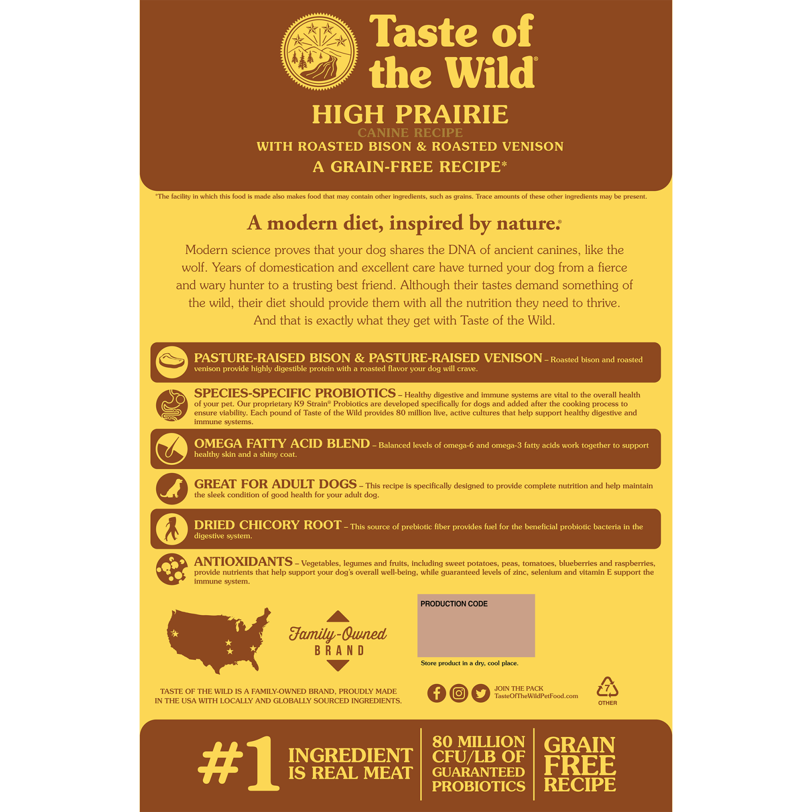 TASTE OF THE WILD High Prairie, Bizon și Vânat, hrană uscată fără cereale câini, 2kg - 3 | YEO