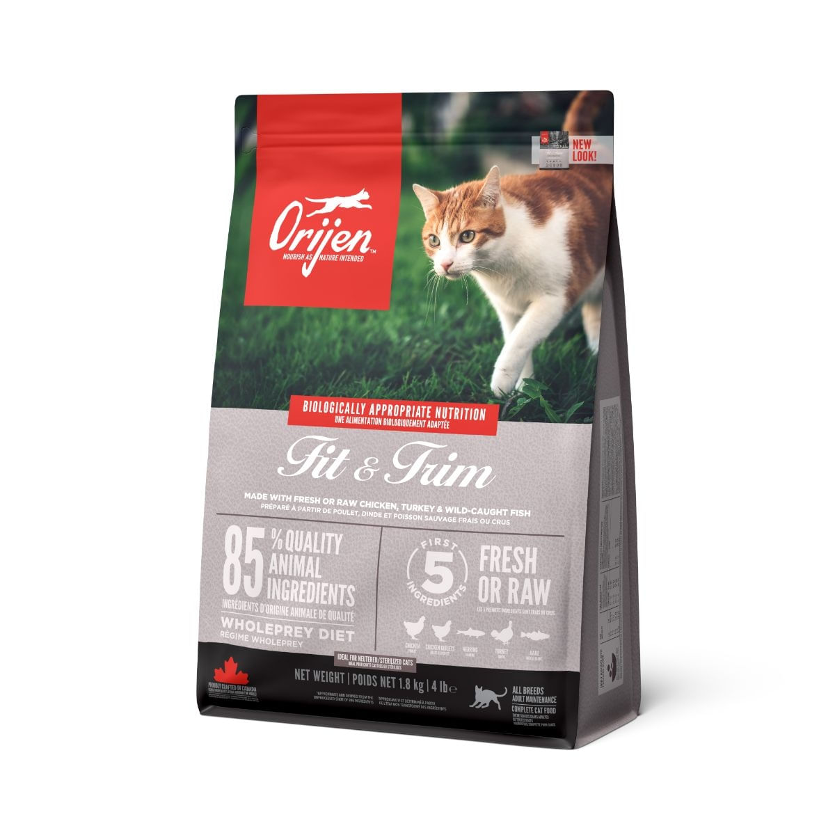 ORIJEN Fit & Trim, Pasăre și Pește, hrană uscată fără cereale pisici, obezitate, 5.4kg - 1 | YEO