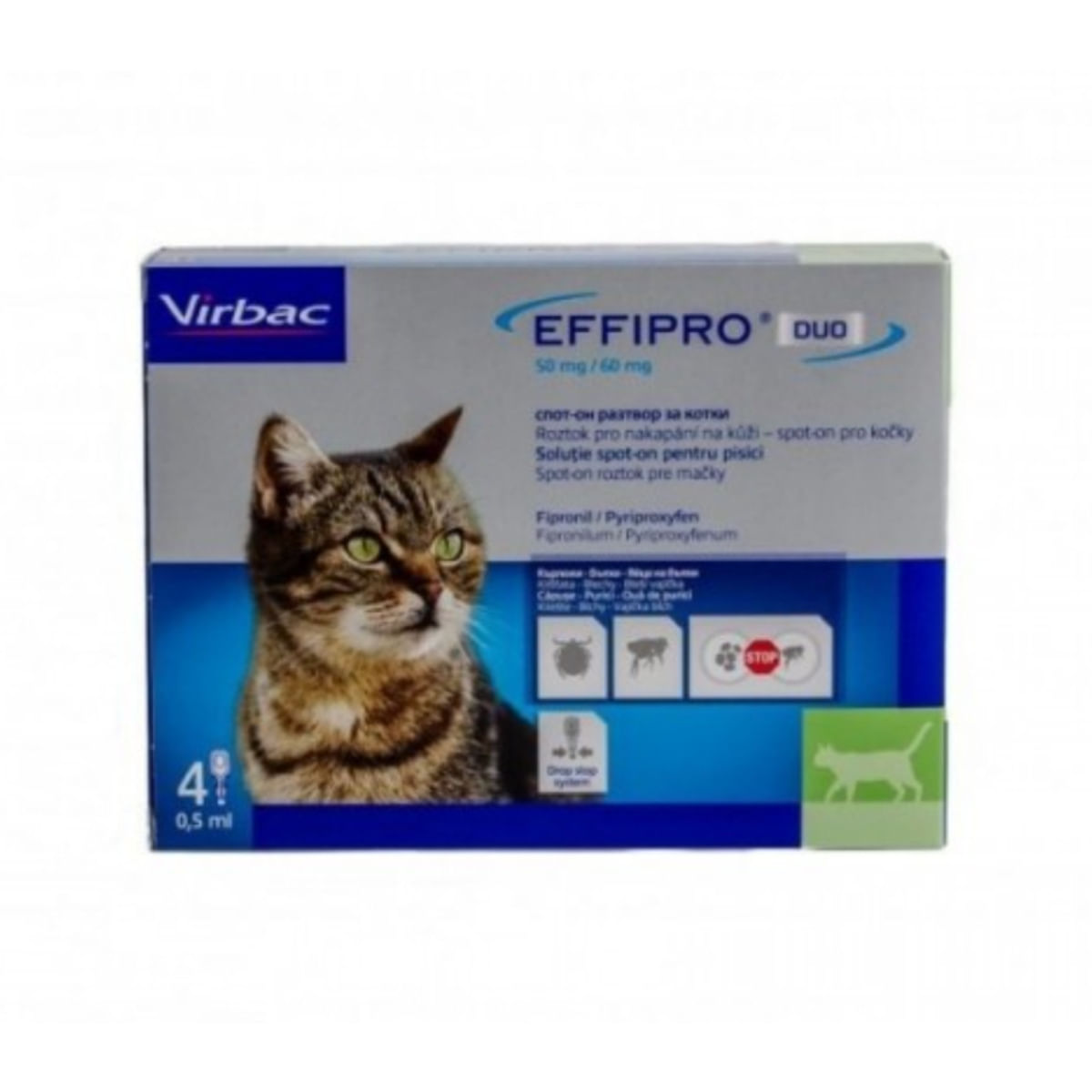 EFFIPRO Duo CT, deparazitare externă pisici, pipetă repelentă(1 - 6kg), 4buc - 1 | YEO