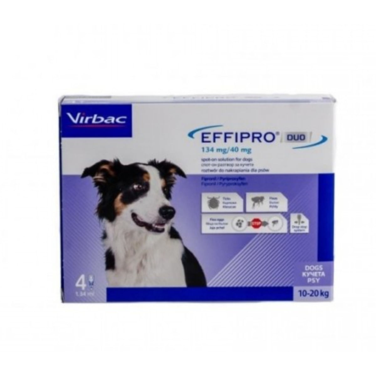 EFFIPRO Duo SD, deparazitare externă câini, pipetă repelentă, M(10 - 20kg), 4buc - 1 | YEO