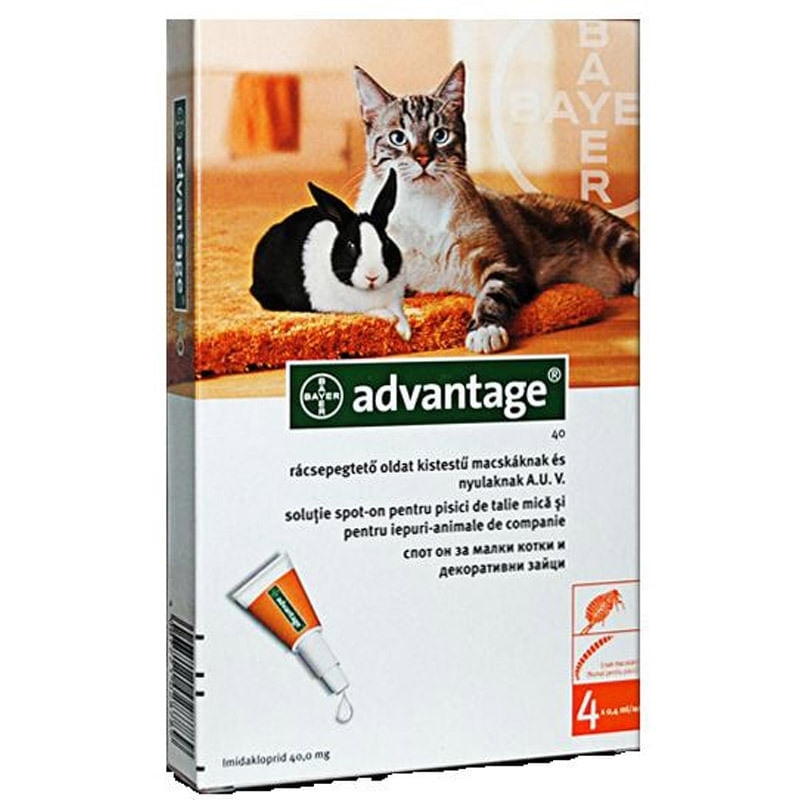 Advantage Pisica/Iepure 40, < 4 kg, 4 pipete - 1 | YEO