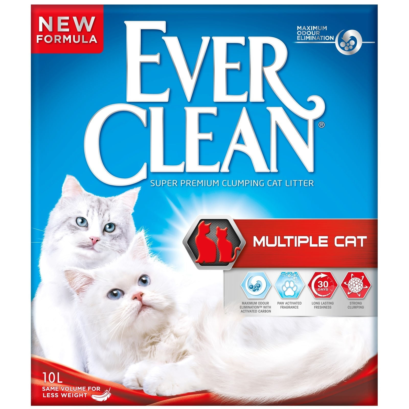 EVER CLEAN Multiple Cat, Fresh, așternut igienic pisici, granule, bentonită, aglomerant, neutralizare mirosuri, 10l