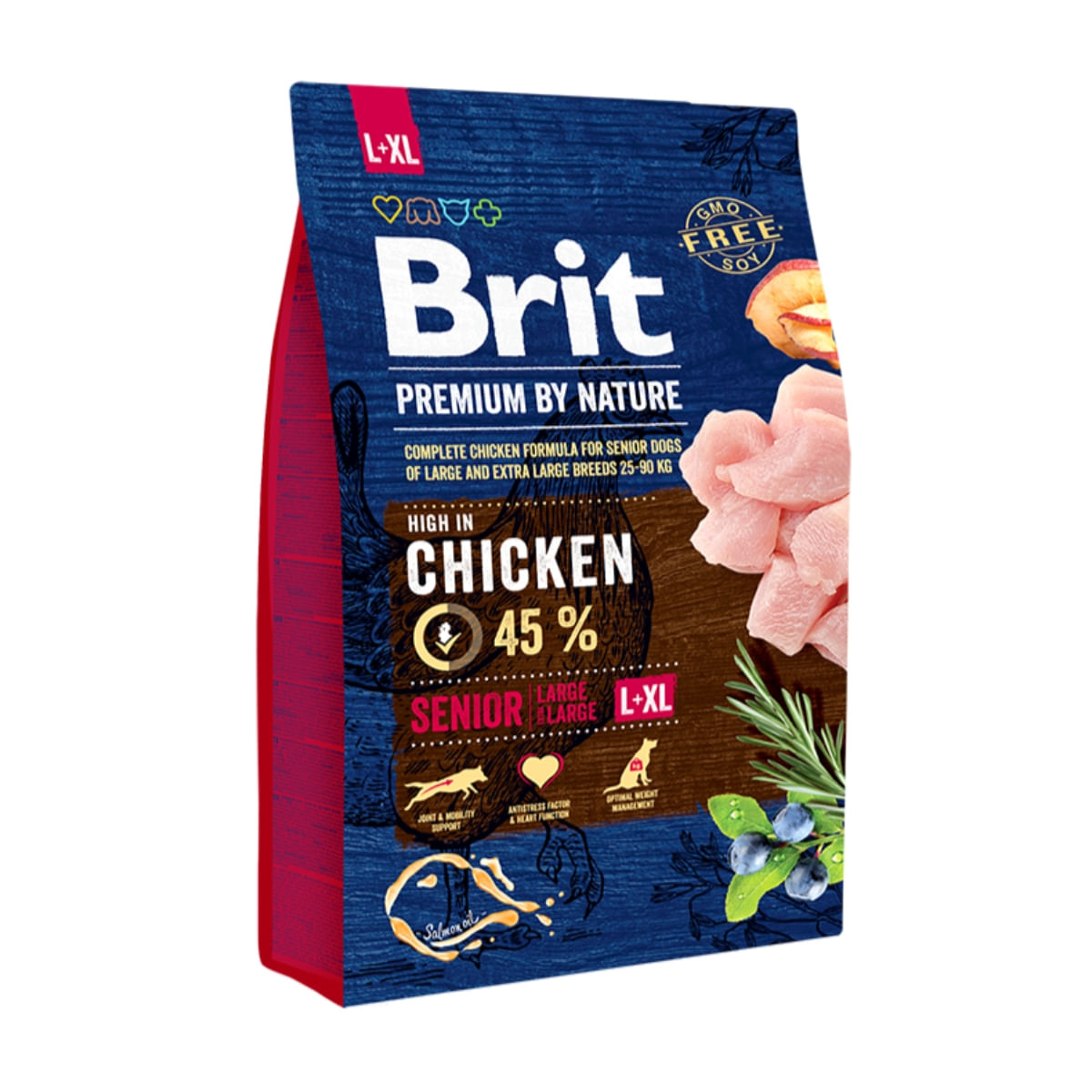 BRIT Premium By Nature Senior Large Breed, L-XL, Pui, hrană uscată câini senior, 3kg - 1 | YEO