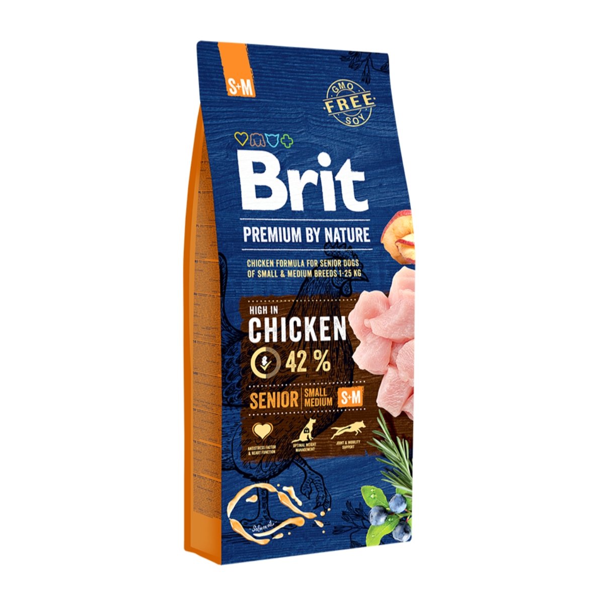 BRIT Premium By Nature Senior Small and Medium Breed, S-M, Pui, hrană uscată câini senior, 15kg - 1 | YEO