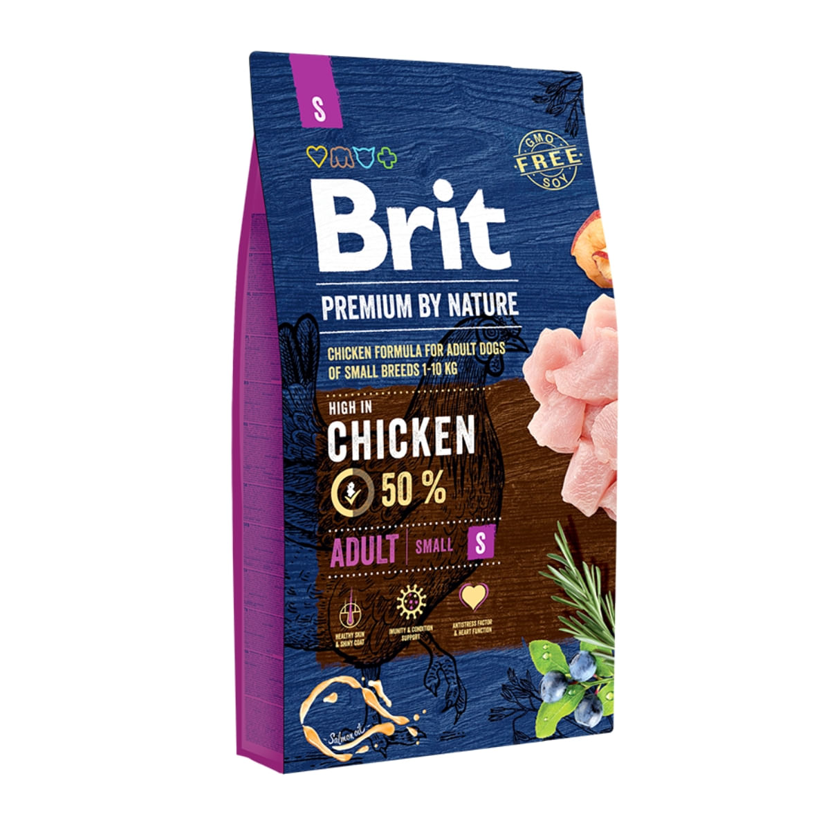 BRIT Premium By Nature Adult Small Breed, XS-S, Pui, hrană uscată câini, 8kg - 1 | YEO