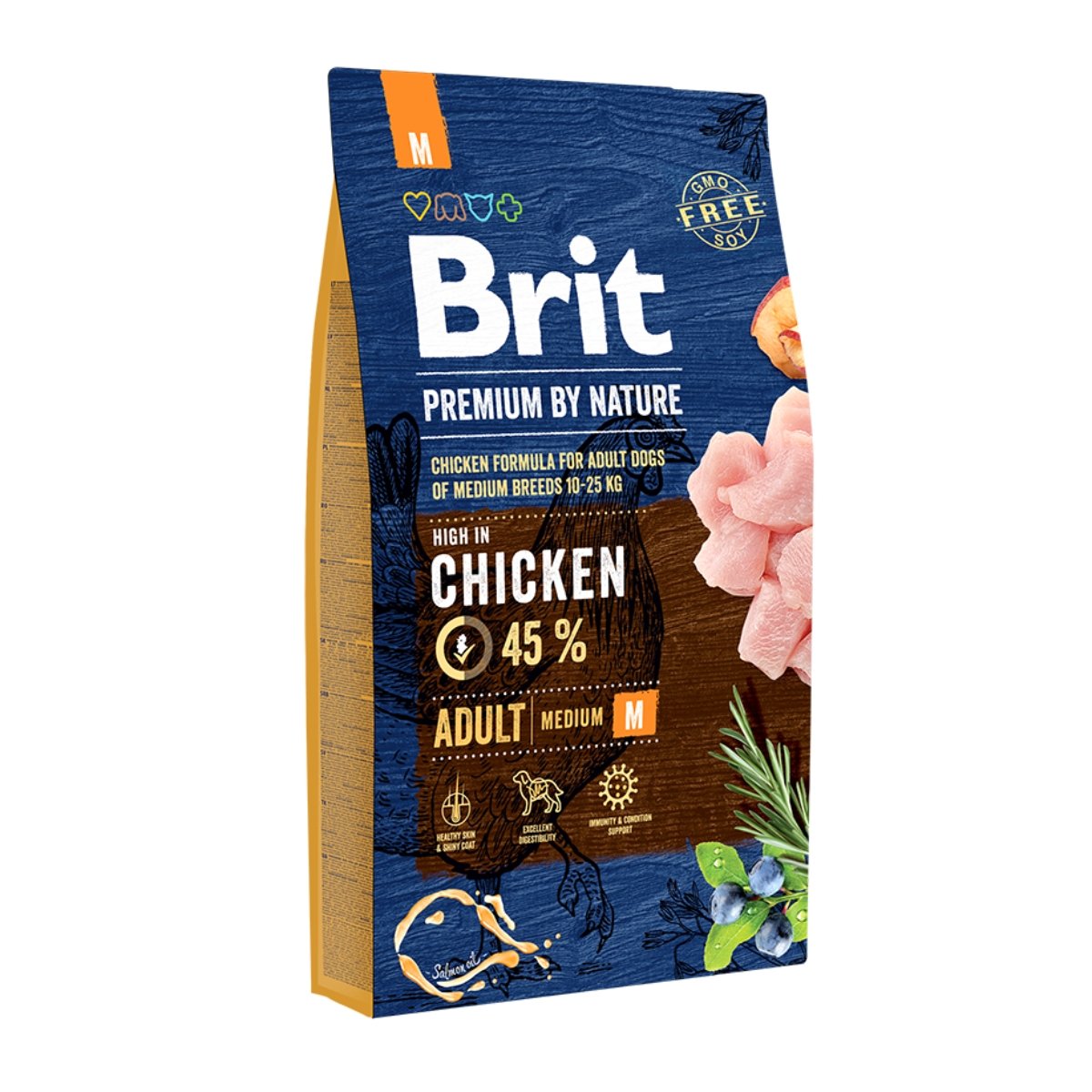 BRIT Premium By Nature Adult Medium Breed, M, Pui, hrană uscată câini, 8kg