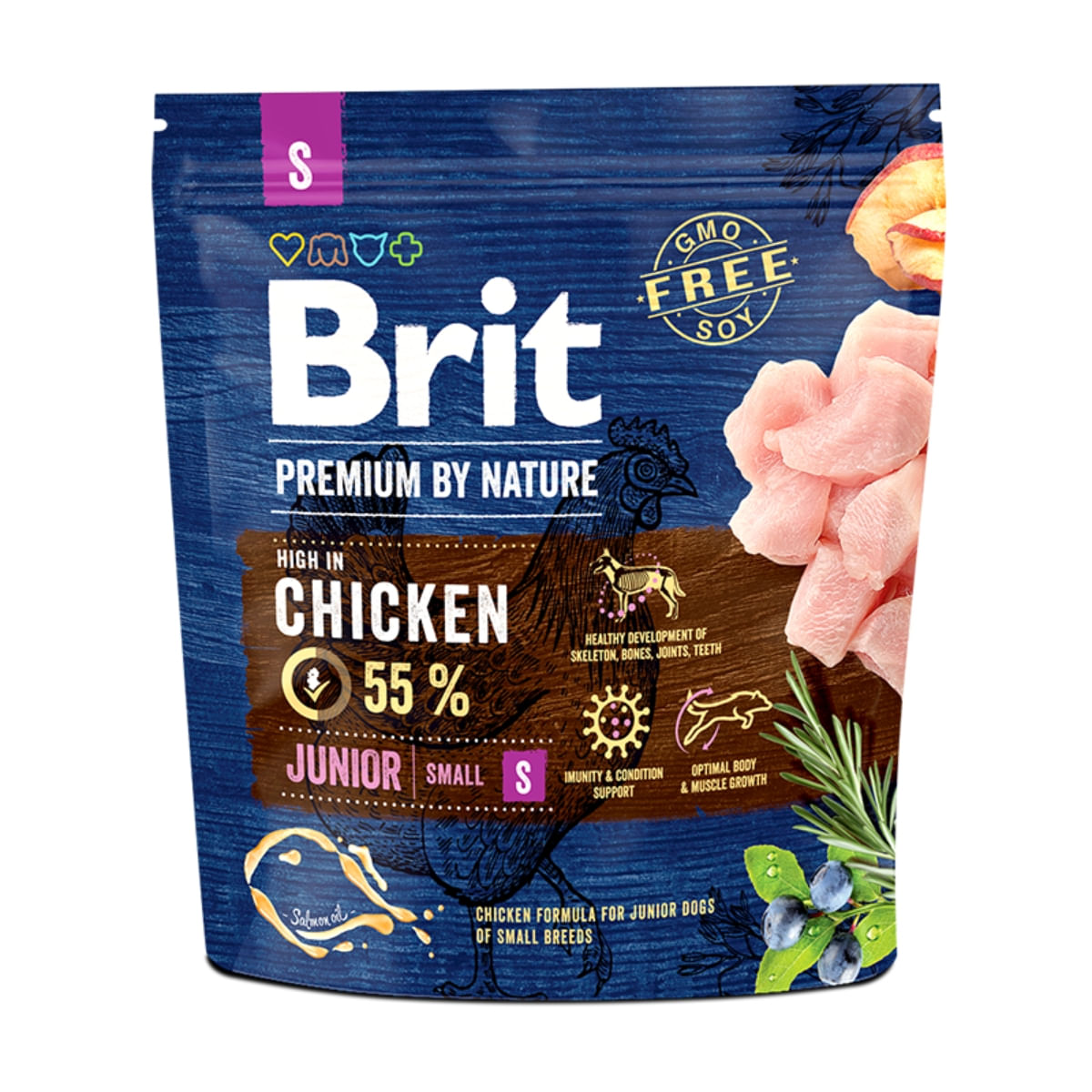 BRIT Premium By Nature Junior Small Breed, XS-S, Pui, hrană uscată câini junior, 1kg - 1 | YEO