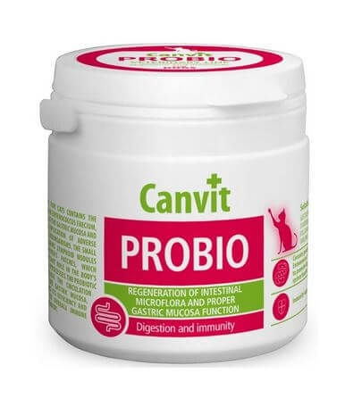 CANVIT Probio, supliment sistem digestiv si probiotice pisici CANVIT Probio, supliment sistem digestiv & probiotice pisici, flacon, 100g