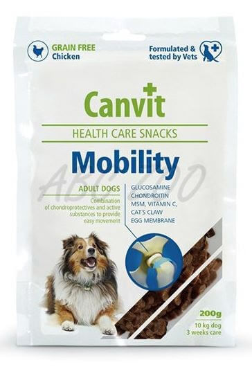 CANVIT Mobility, XS-XL, Pui, punguță recompense funcționale câini, sistem articular, 200g