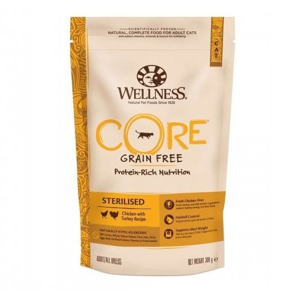 Wellness Core Dry Sterilised cu Pui si Curcan, 300 g - 1 | YEO