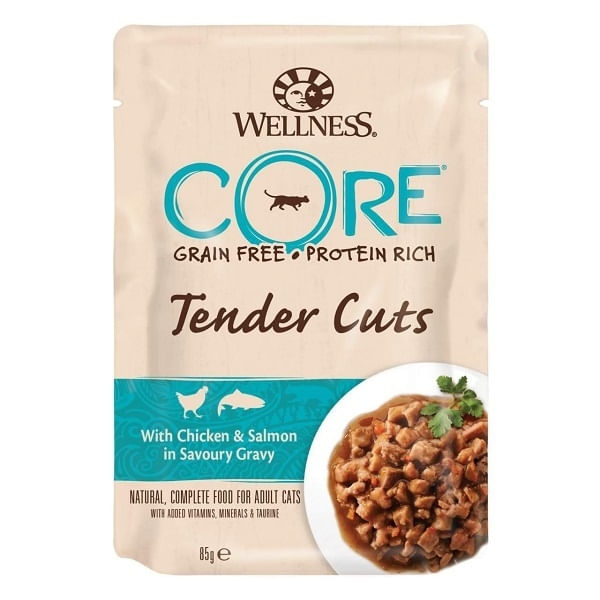 Wellness Core Cat Tender Cuts cu Pui si Somon, in Sos, 85 g - 1 | YEO