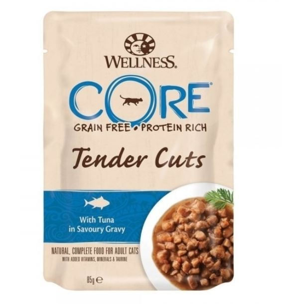 Hrana Umeda Wellness Core Cat Tender Cuts cu Ton, in Sos, 85 g