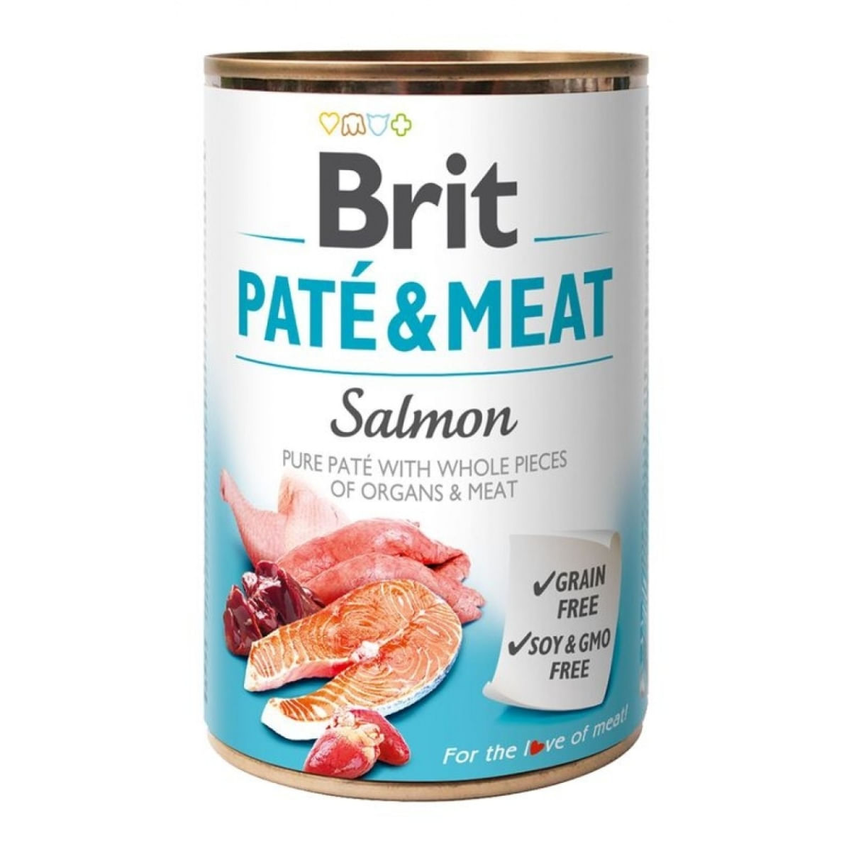 BRIT Pate & Meat, Somon, conservă hrană umedă fără cereale câini, (pate cu bucăți de carne), 400g - 3 | YEO