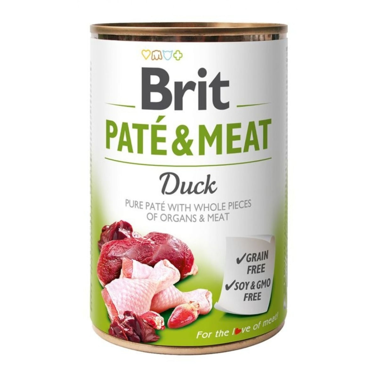 BRIT Pate & Meat, Rață, conservă hrană umedă fără cereale câini, (pate cu bucăți de carne), 400g - 1 | YEO