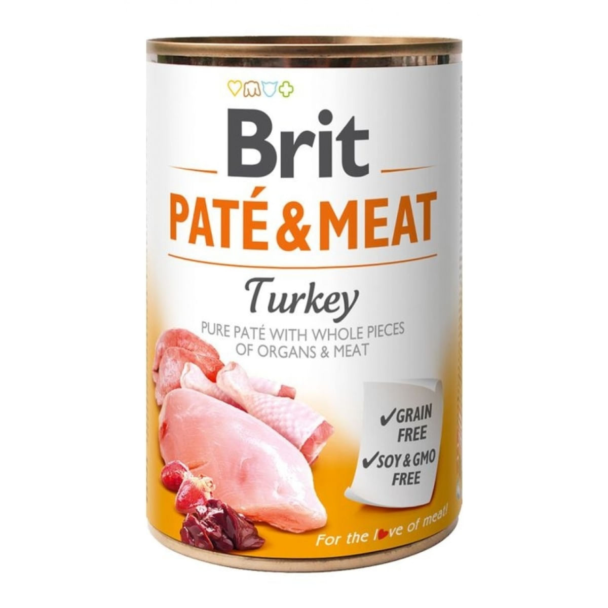 BRIT Pate & Meat, Curcan, conservă hrană umedă fără cereale câini, (pate cu bucăți de carne), 400g - 1 | YEO