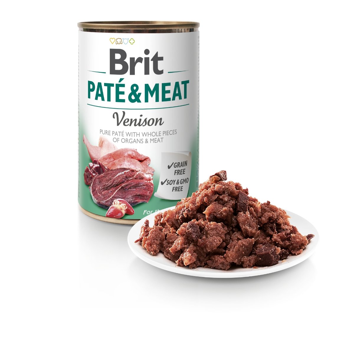 BRIT Pate & Meat, Vânat, conservă hrană umedă fără cereale câini, (pate cu bucăți de carne), 800g - 3 | YEO