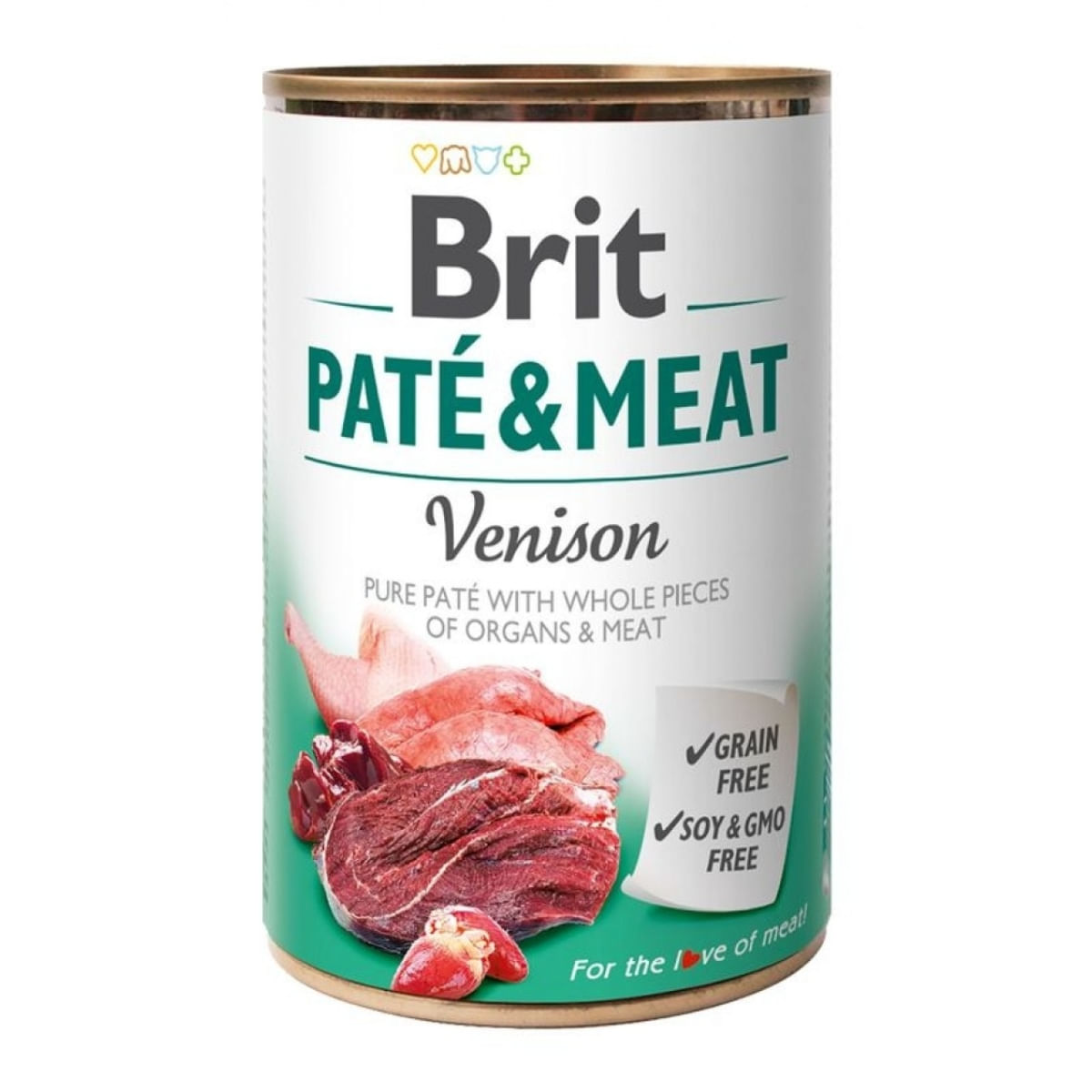 BRIT Pate & Meat, Vânat, conservă hrană umedă fără cereale câini, (pate cu bucăți de carne), 400g