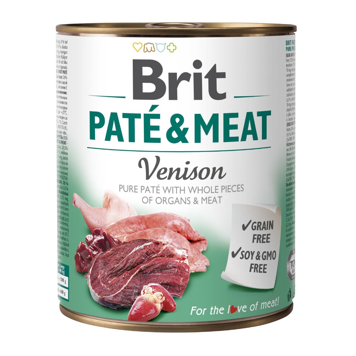 BRIT Pate & Meat, Vânat, conservă hrană umedă fără cereale câini, (pate cu bucăți de carne), 800g - 3 | YEO