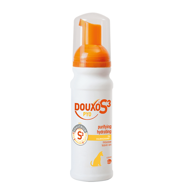 DOUXO S3 Pyo, spumă câini și pisici, antibacteriană / antifungică, flacon, 150ml